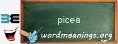 WordMeaning blackboard for picea